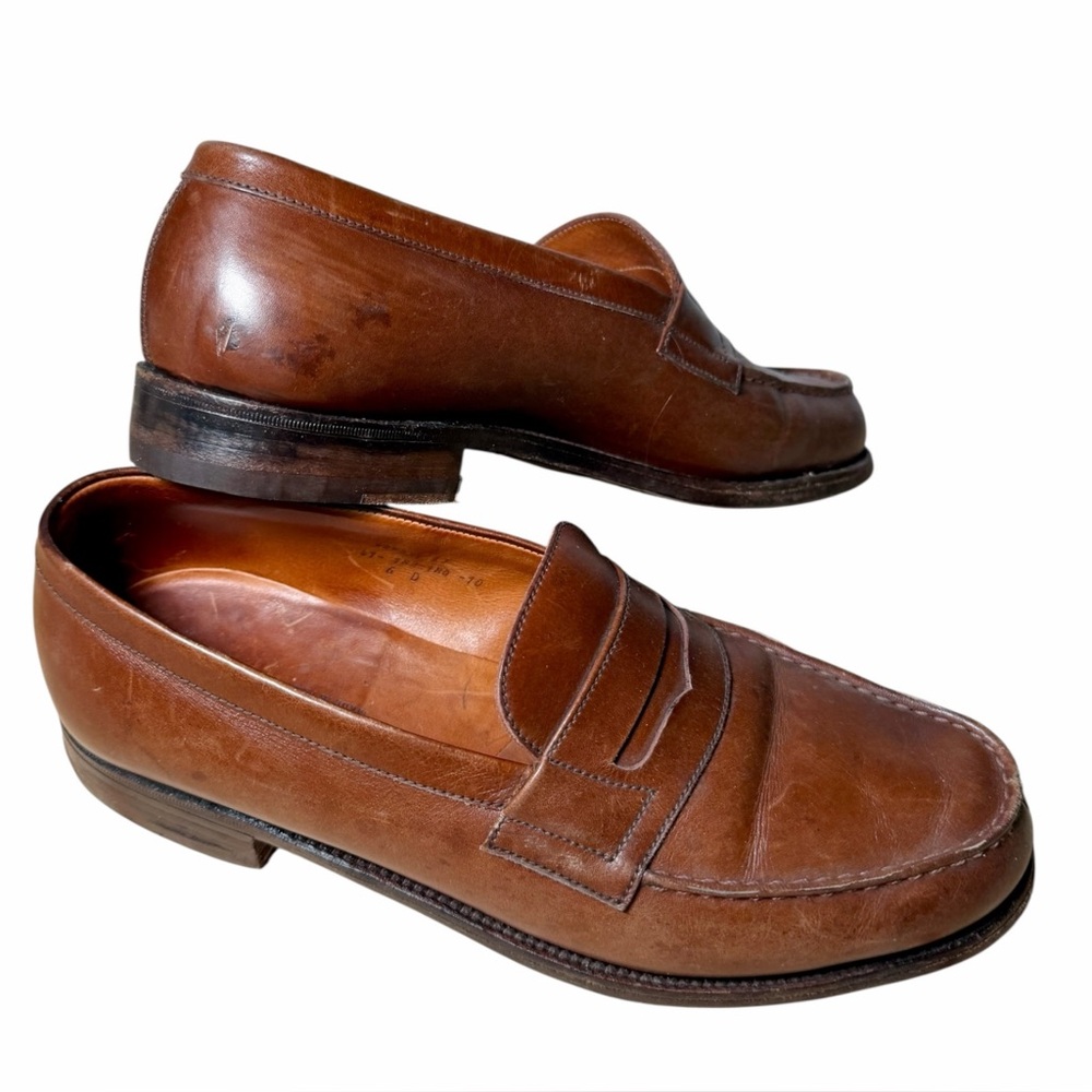JM Weston 180 Loafers Brown Leather Made In France Men's‎ 6D US 7